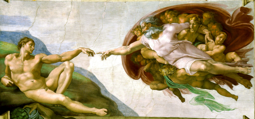 Schlüsselszene: Creación de Adám (Michelangelo Buonarroti)