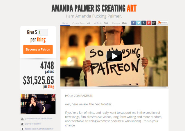 Amanda Palmer auf Patreon